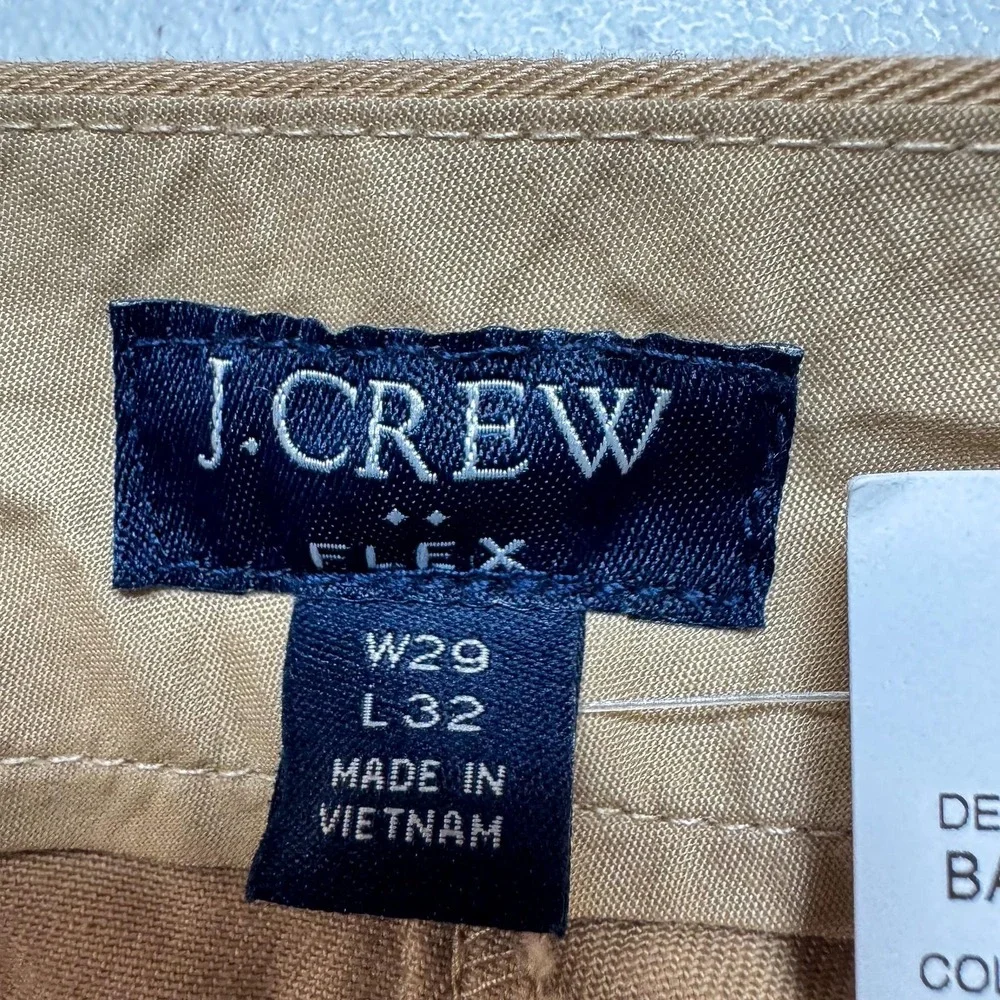 J Crew Pants Mens‎ 29 Khaki Flex Slim Chino Casual Flat Front Dress Cotton 31x32
